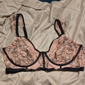 Auden Blush and Black Lace Underwire Bra